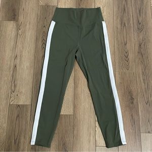 Zyia Active Green Leggings White Stripe‎